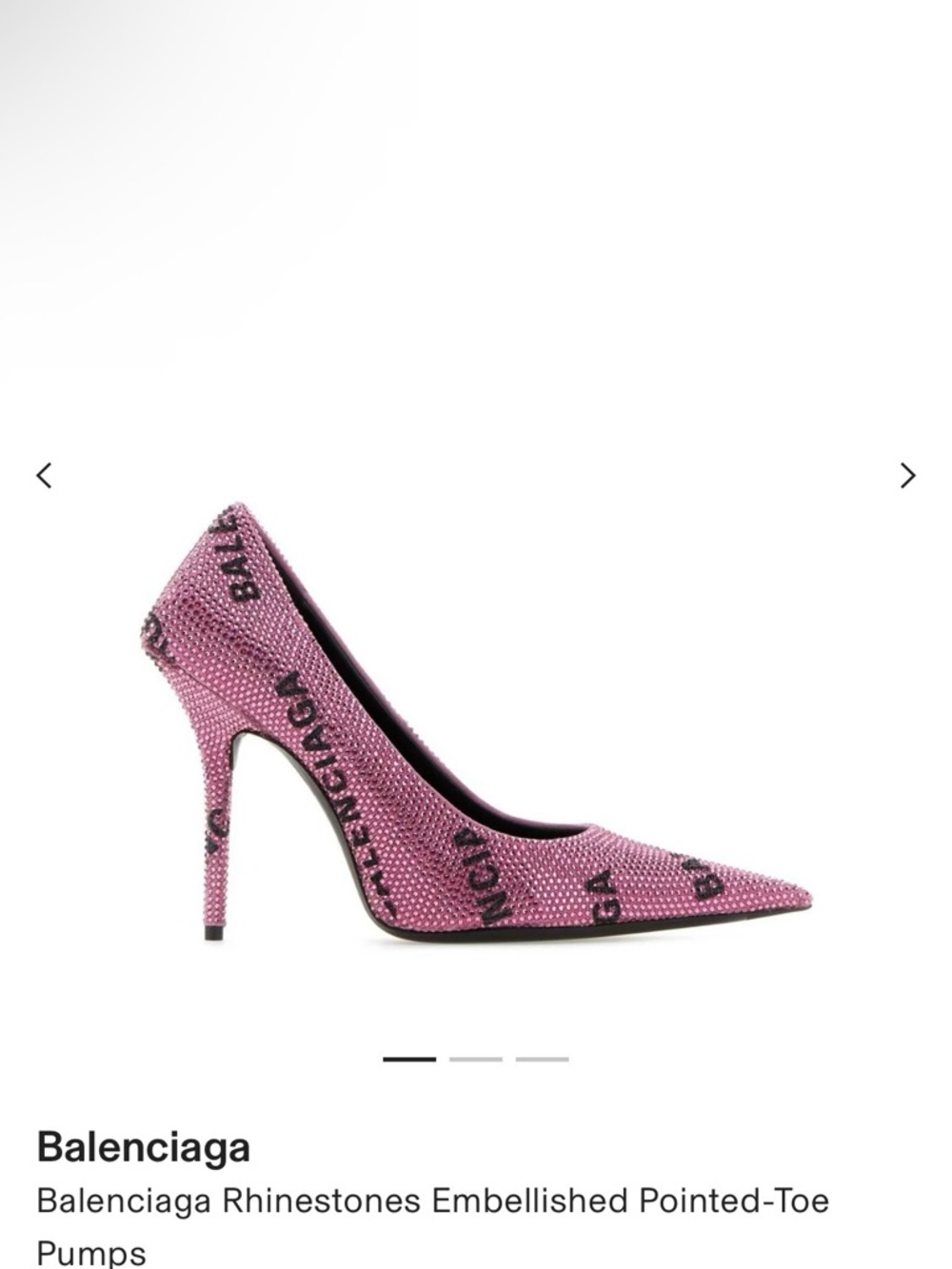 Balenciaga Pink Crystal-Embellished Pointed Toe Stiletto Pumps - Picture 8 of 9